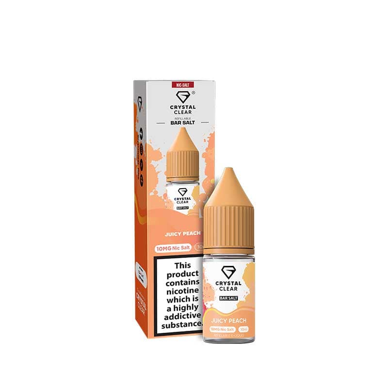 Crystal Clear Bar Salts Juicy Peach Nic Salts 10ml E-Liquid