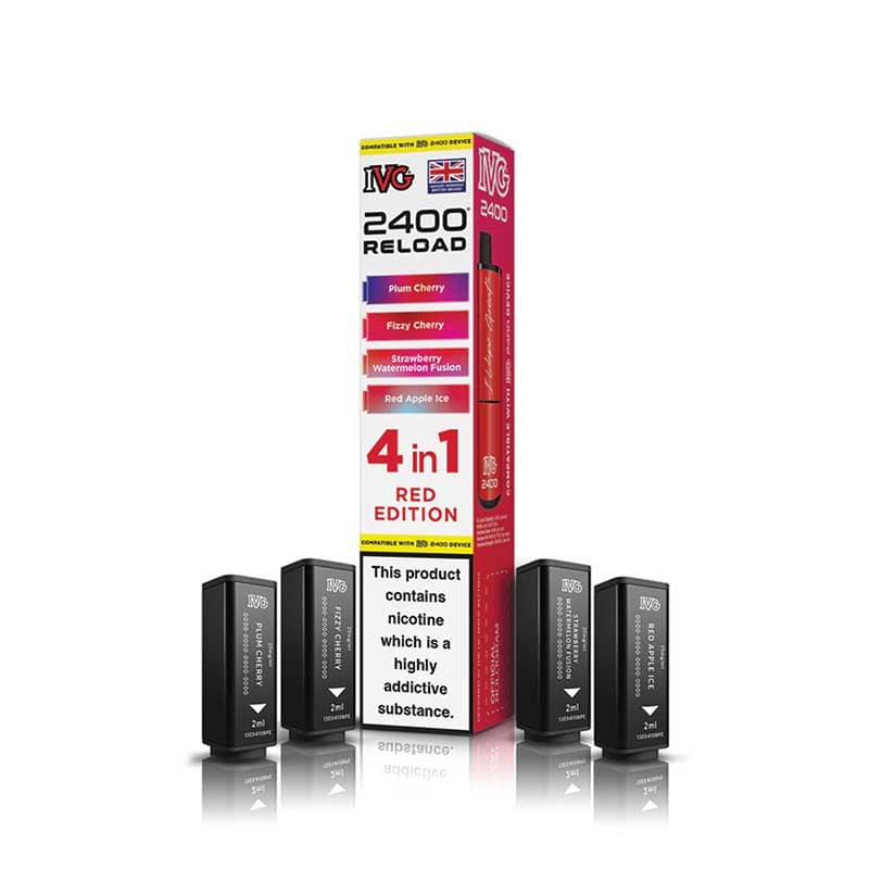 IVG 2400 Reload Red Edition Prefilled Vape Pods - 20mg - 4PK