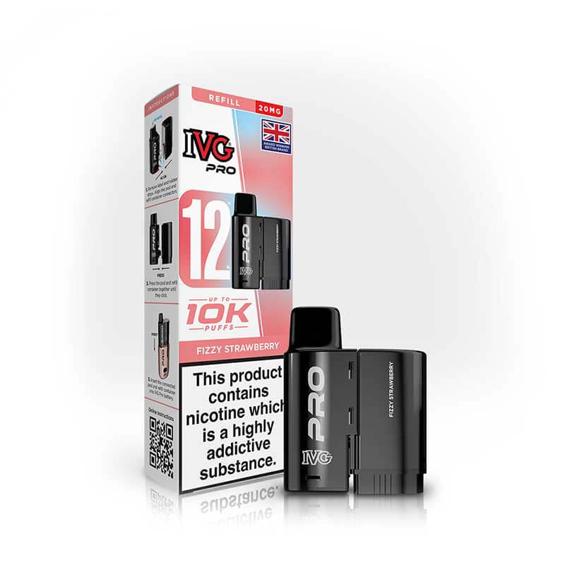 IVG Pro 12 Fizzy Strawberry Prefilled Vape Pod + Refill