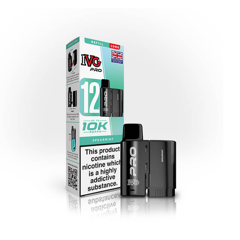 IVG Pro 12 Spearmint Prefilled Vape Pod + Refill