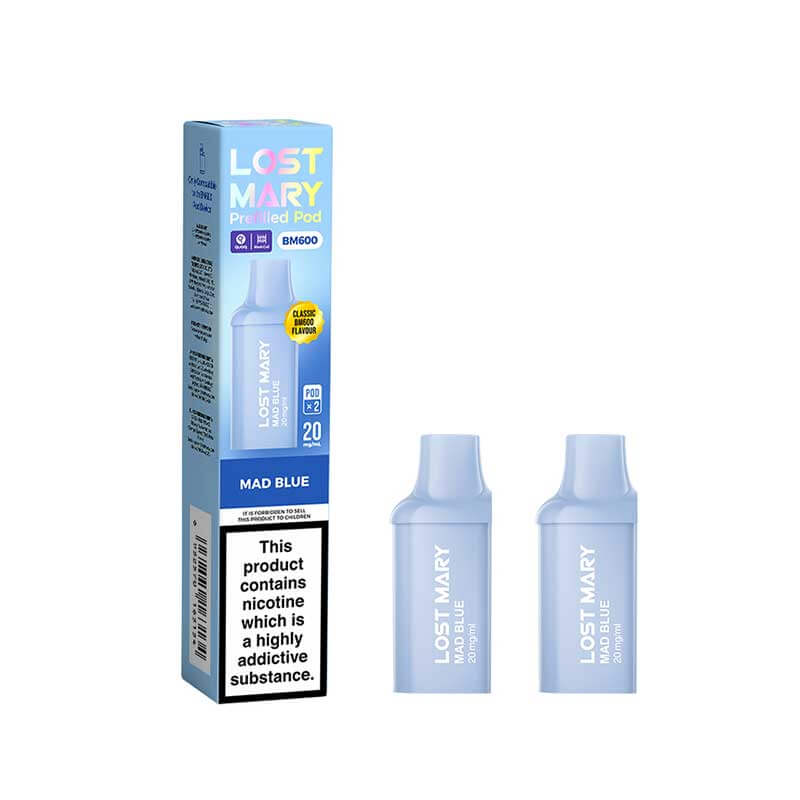 Lost Mary BM600 Mad Blue Prefilled Vape Pods 20mg - 2PK