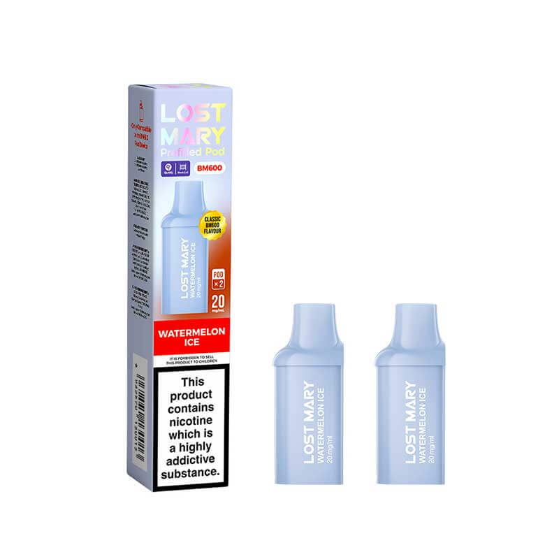 Lost Mary BM600 Watermelon Ice Prefilled Vape Pods 20mg - 2PK